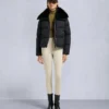 Belle Dune Short Shearling Trim Puffer