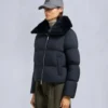 Belle Dune Short Shearling Trim Puffer