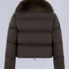 Belle Dune Short Shearling Trim Puffer