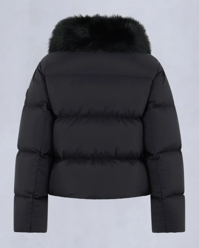Belle Dune Short Shearling Trim Puffer