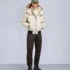 Cloud Shearling Trim Bomber Jacket