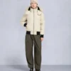 Cloud Shearling Trim Bomber Jacket