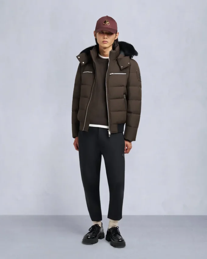 Cloud Shearling Trim Bomber Jacket
