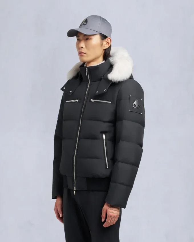 Cloud Shearling Trim Bomber Jacket