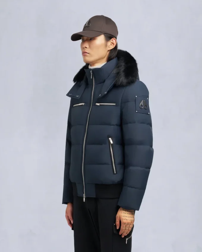 Cloud Shearling Trim Bomber Jacket