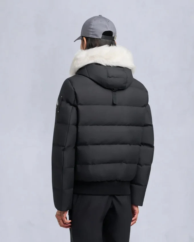Cloud Shearling Trim Bomber Jacket