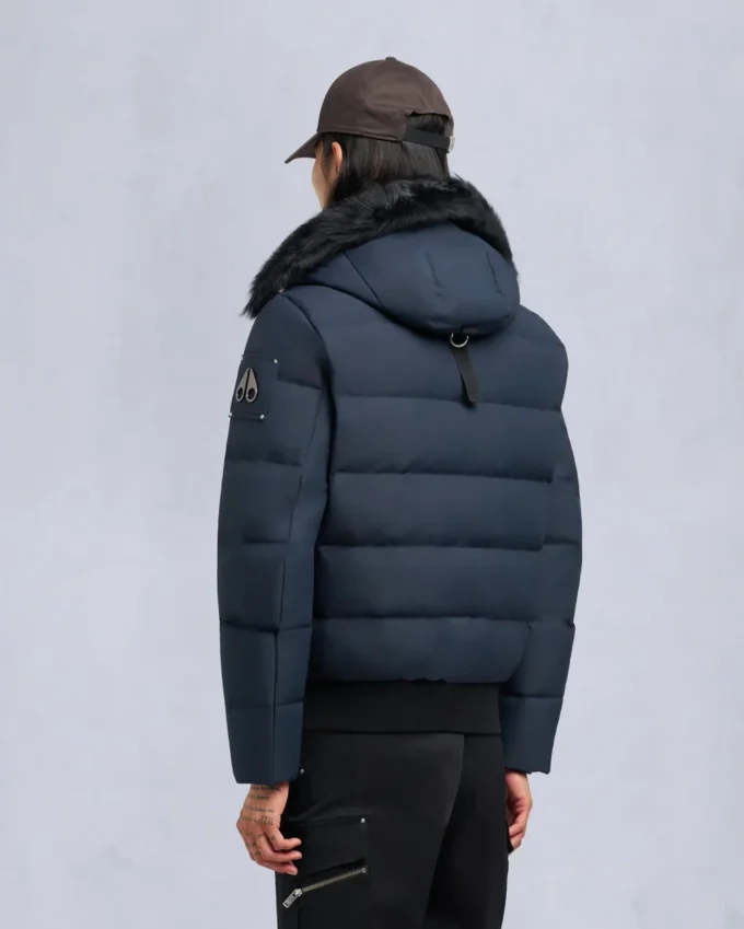 Cloud Shearling Trim Bomber Jacket