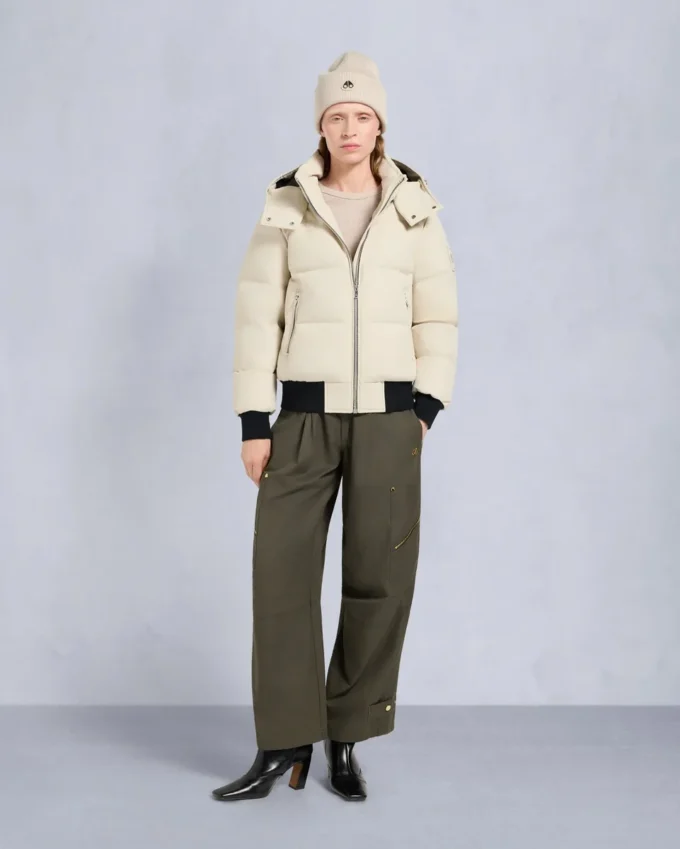 Cloud Shearling Trim Bomber Jacket