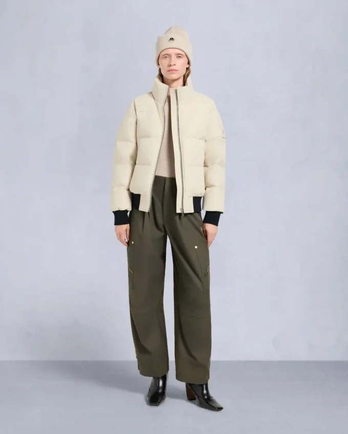 Cloud Shearling Trim Bomber Jacket