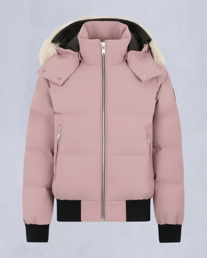 Cloud Shearling Trim Bomber Jacket