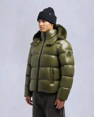 Kings Puffer Shearling Trim Jacket