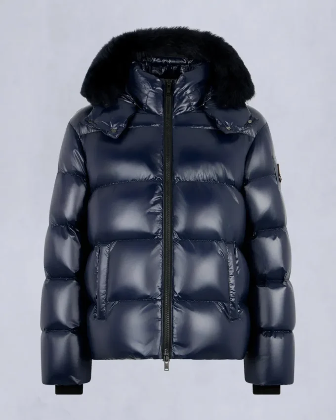 Kings Puffer Shearling Trim Jacket