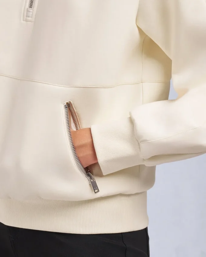 Mix Media Quarter Zip Sweater