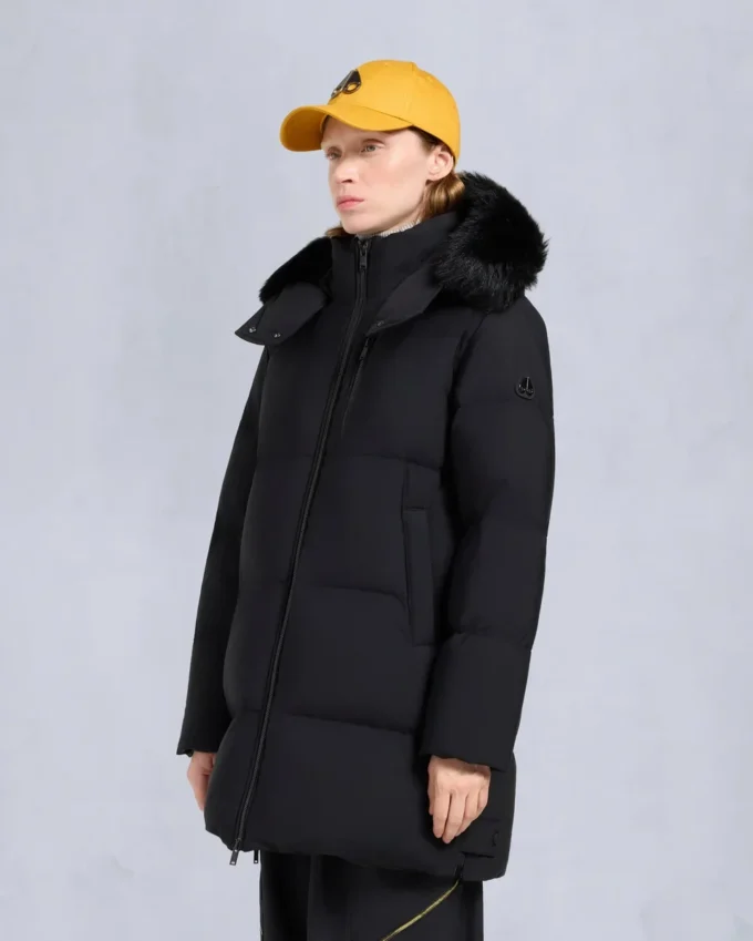 Nyluxe Chelia Shearling Trim 3Q Jacket