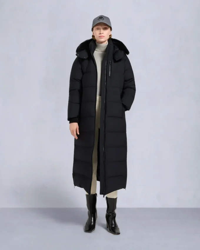 Nyluxe Chelia Shearling Trim Parka