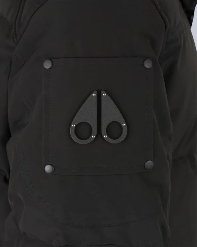 Onyx Anguille Shearling Trim Jacket