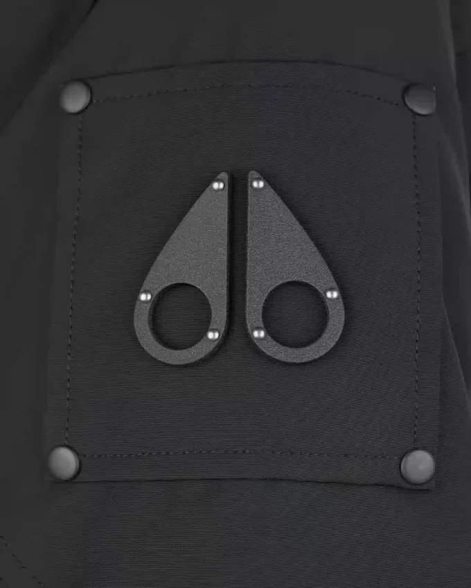 Onyx Anguille Shearling Trim Jacket