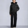Onyx Ladriere Shearling Trim Bomber Jacket