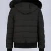 Onyx Ladriere Shearling Trim Bomber Jacket