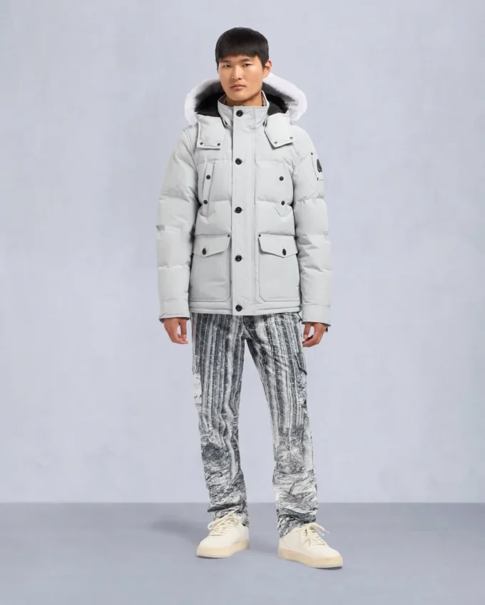 Onyx Round Island Shearling Trim Jacket