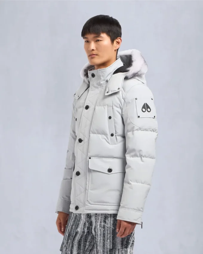 Onyx Round Island Shearling Trim Jacket