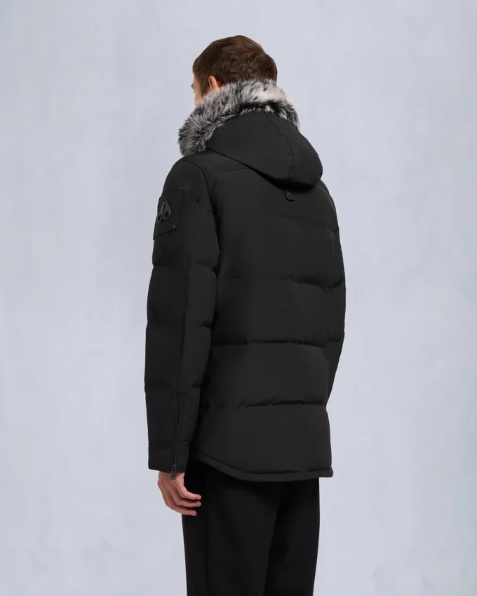 Onyx Round Island Shearling Trim Jacket