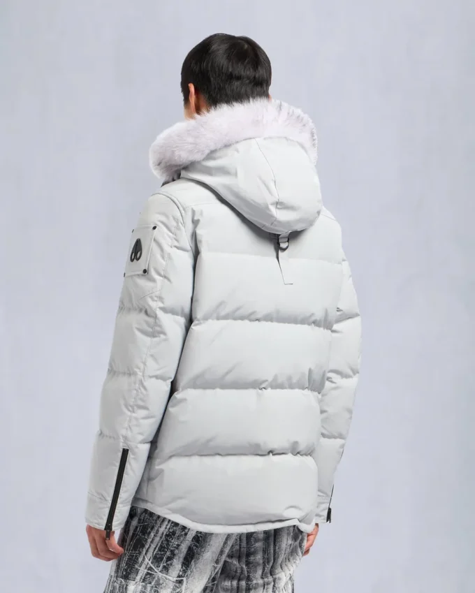 Onyx Round Island Shearling Trim Jacket