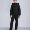 Onyx Scotchtown Shearling Trim Bomber Jacket