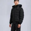 Onyx Scotchtown Shearling Trim Bomber Jacket