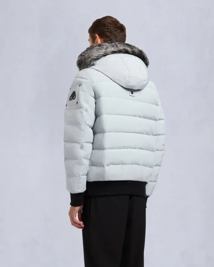 Onyx Scotchtown Shearling Trim Bomber Jacket