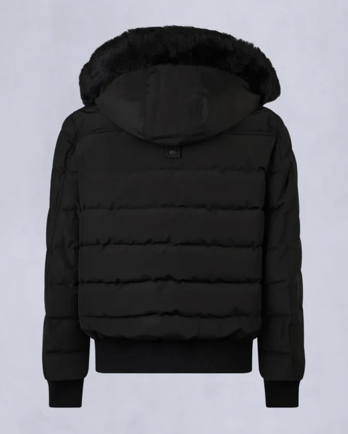 Onyx Scotchtown Shearling Trim Bomber Jacket