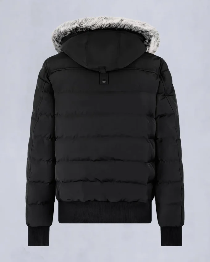 Onyx Scotchtown Shearling Trim Bomber Jacket