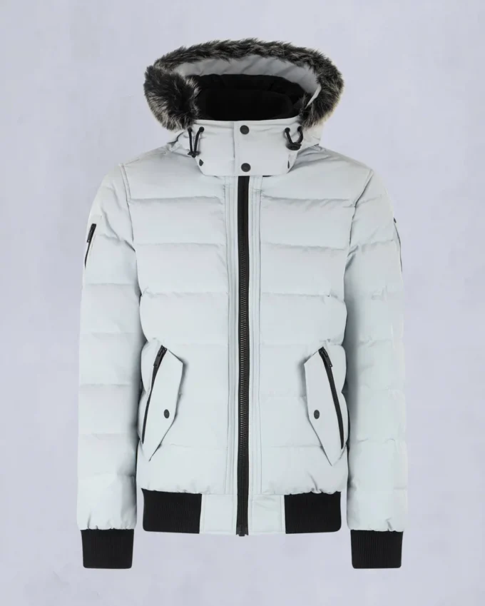 Onyx Scotchtown Shearling Trim Bomber Jacket