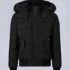Onyx Scotchtown Shearling Trim Bomber Jacket