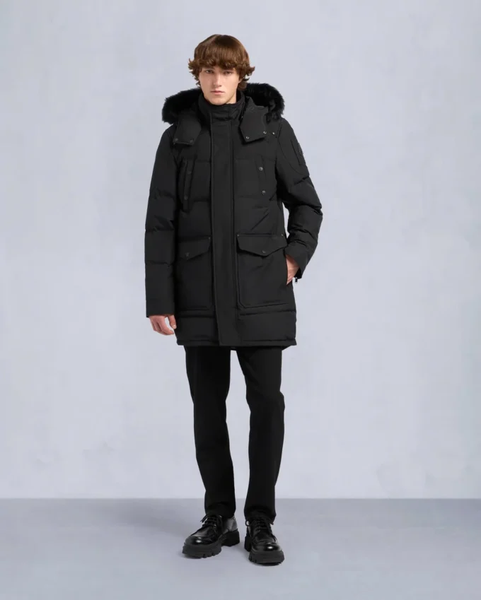 Onyx Shearling Trim Big Ridge Parka