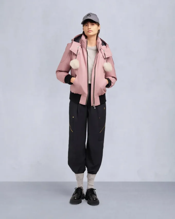 Original Debbie Shearling Trim Bomber Jacket